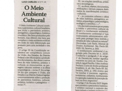 O Meio Ambiente Cultural